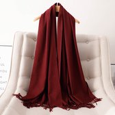 Kwaliteit warm Sjaal Rood - Red Cashmere Scarf - Shawl - Kasjmir - Herfst en Winter - Rood