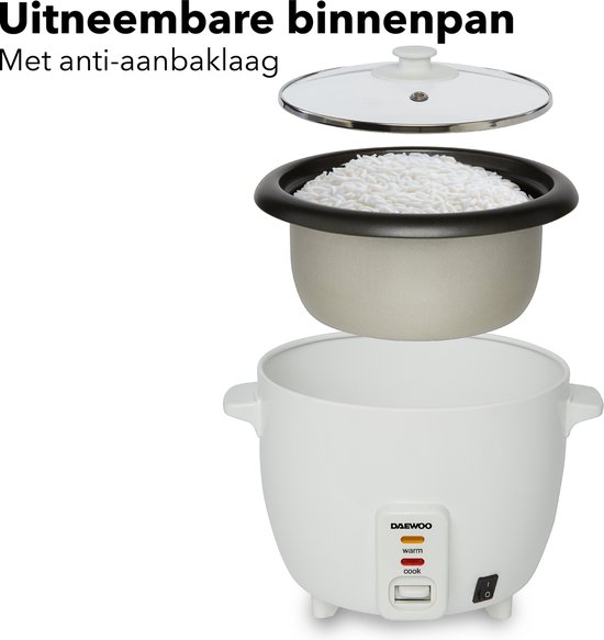 Cuiseur à riz Daewoo DRCOOKER - 400 Watt - 1 litre - Wit | bol.com