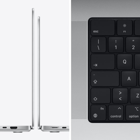 Apple MacBook Pro (Oktober, 2021) MK1E3N/A - 16 inch - Apple M1 Pro - 512 GB - Zilver