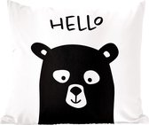 Sierkussen - Bear Quotes Hello - Multicolore - 40 Cm X 40 Cm