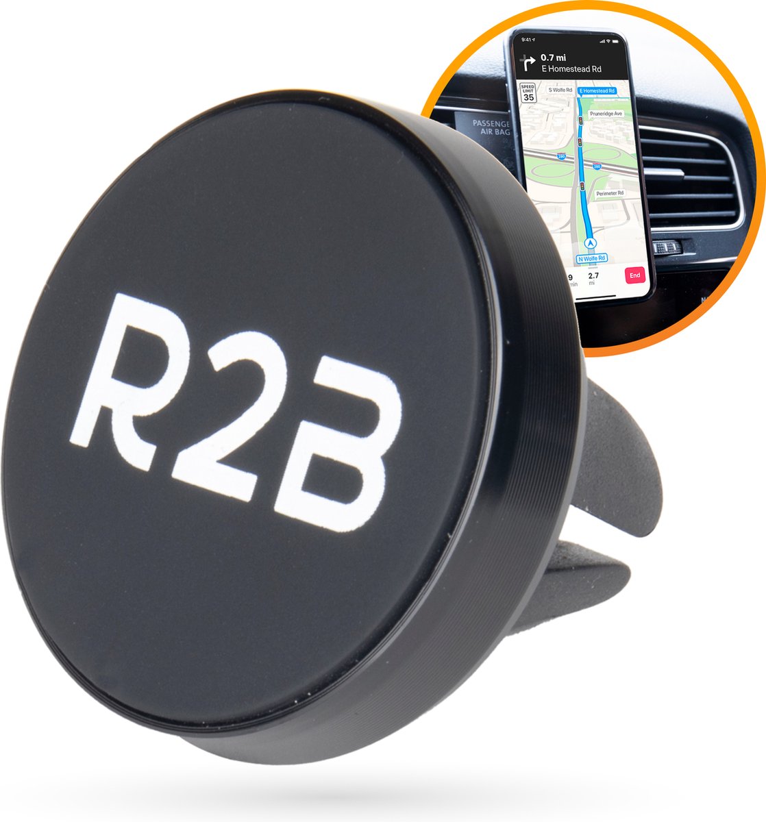 R2B Magnetische telefoonhouder auto - Geschikt voor ventilatierooster - Gsm houder auto - Telefoonhouders auto - R2B
