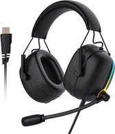 Airaux GB4 - Headset met Microfoon voor Laptop – Gaming koptelefoon – Zwart met LED