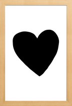 JUNIQE - Poster in houten lijst Big Heart -20x30 /Wit & Zwart