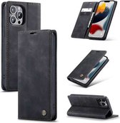 CASEME iPhone 13 Pro Retro Wallet Case - Zwart