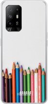 6F hoesje - geschikt voor OPPO A94 5G -  Transparant TPU Case - Pencils #ffffff