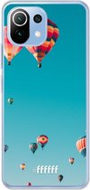 6F hoesje - geschikt voor Xiaomi Mi 11 Lite -  Transparant TPU Case - Air Balloons #ffffff