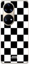 6F hoesje - geschikt voor Huawei P50 Pro -  Transparant TPU Case - Checkered Chique #ffffff