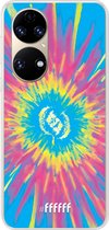 6F hoesje - geschikt voor Huawei P50 -  Transparant TPU Case - Flower Tie Dye #ffffff