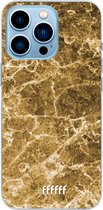 6F hoesje - geschikt voor iPhone 13 Pro - Transparant TPU Case - Gold Marble #ffffff