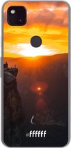 6F hoesje - geschikt voor Google Pixel 4a 5G -  Transparant TPU Case - Rock Formation Sunset #ffffff