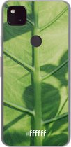 6F hoesje - geschikt voor Google Pixel 4a 5G -  Transparant TPU Case - Leaves Macro #ffffff