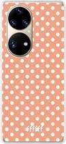 6F hoesje - geschikt voor Huawei P50 Pro -  Transparant TPU Case - Peachy Dots #ffffff