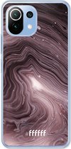 6F hoesje - geschikt voor Xiaomi Mi 11 Lite -  Transparant TPU Case - Purple Marble #ffffff