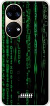 6F hoesje - geschikt voor Huawei P50 -  Transparant TPU Case - Hacking The Matrix #ffffff