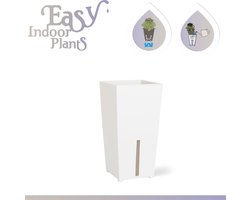 Plant Boutique zelfwaterende bloempot – mini voor kweekpotmaat 5-6cm - wit - automatisch watergeefsysteem voor kamerplanten – plantenpot met waterreservoir – 5,5x5,5x10cm - verpakking met 4 stuks