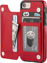 ShieldCase geschikt voor Apple iPhone SE 2020 / SE 2022 wallet case - rood