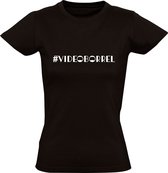 Videoborrel | Dames T-shirt | Zwart | Bellen | Videobellen | WhatsApp | Telegram | Signal | Borrel