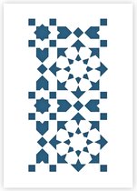 QBIX Tegel Sjabloon A3 Formaat Kunststof - Uitsnede is 18cm breed - Moroccan Tile Stencil