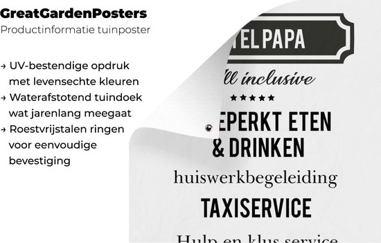 Décoration de Jardin Cadeau Vaderdag - Papa - Dire - 30x40 cm - Toile de jardin