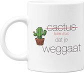 Studio Verbiest - Mok met tekst - Collega Weggaan Verlaten - Cactus dat je weggaat - 300ml ( Cadeau / Koffie / Thee )