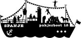 Raamsticker - Stoomboot - Wit - Raam - Sticker - 60x28cm - Sinterklaas - Statische Raamversiering - Sint - Gluur - piet - diverse kleuren