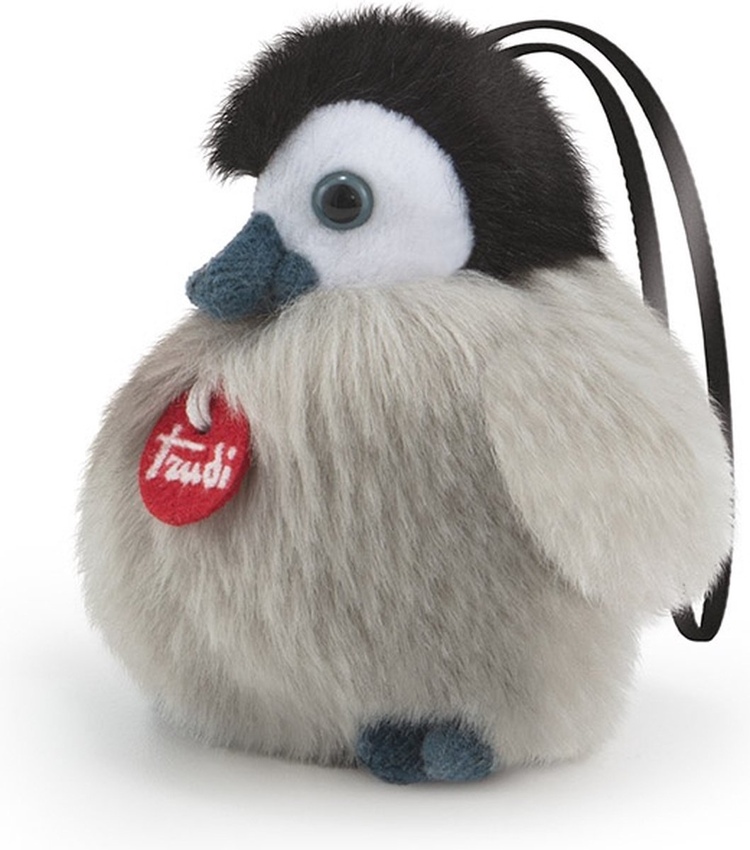 Trudi - Charm Sleutelhanger Pinguïn (XXS-29084) - Pluche knuffel - Ca. 10 cm (Maat XXS) - Geschikt voor jongens en meisjes - Grijs/Wit/Zwart - Trudi