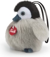 Trudi Charms Sleutelhanger Knuffel Pinguin 10 cm - Knuffeldier voor jongens en meisjes - Grijs Zwart - 9x10x8 cm maat XXS