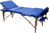 Massagetafel 3-delig XL - tot 225 cm - Blauw