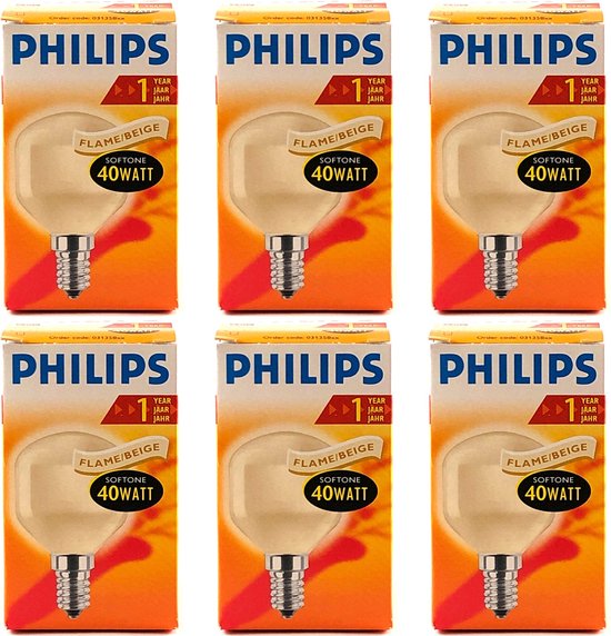 Philips Kogellamp 40Watt E14 Fitting Gloeilamp Softone Flame Dimbaar . bol
