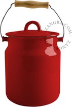 Zangra emaille compostafvalbakje 3 l - rood