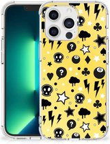 Case Geschikt voor iPhone13 Pro Max GSM Hoesje met doorzichtige rand Punk Yellow