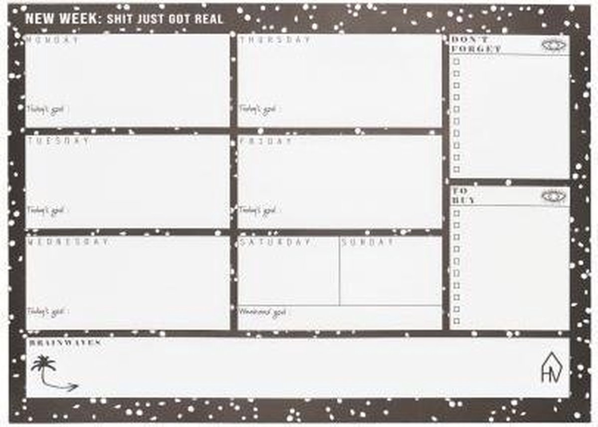 Housevitamin - Weekplanner - Stipjes - A4