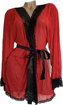 Lingerieset in kimono stijl onesize 34-38 rood