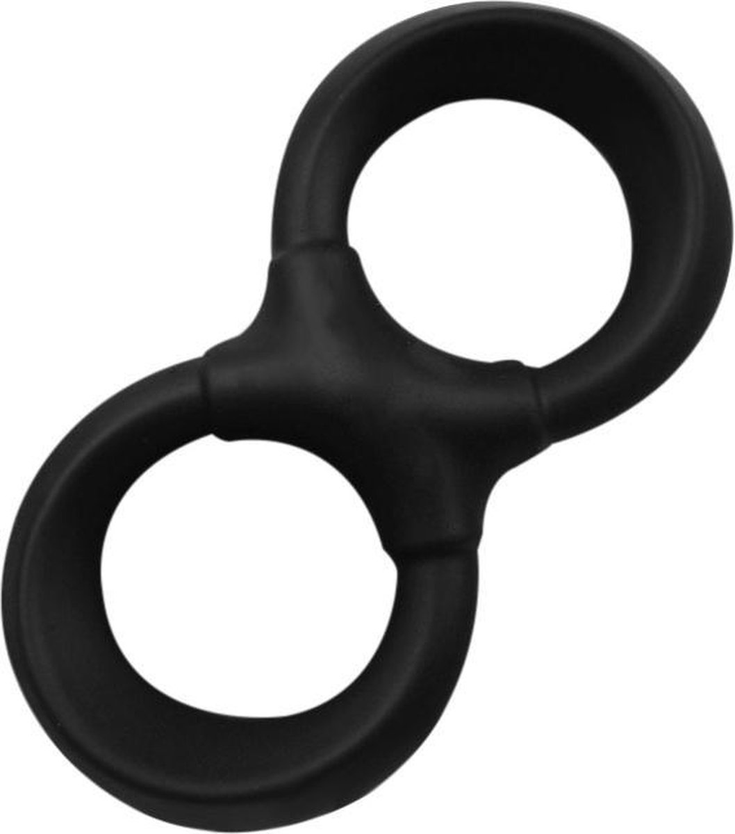 Goedkoopste Dubbele Verstelbare Cockring – Ballstretcher en Penis Ring - Extra Dik Extra Flexibel Zijdezacht Ontwerp – One Size