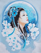 LanArte - Paint by Number kit Asian lady in blue - PN-0195429