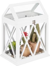 Relaxdays mini kweekkas - decoratie - kleine plantenkas binnen - mini kas - vensterbank