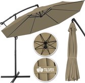 Tillvex- Parasol Ø 3m bruin-zweefparasol -hangparasol- vrijhangende parasol- tuinparasol- slinger-balkon- aluminium-kantelbaar