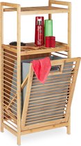support de salle de bain relaxdays avec panier à linge - bambou - meuble de salle de bain ouvert - boîte à linge - support de rangement étroit