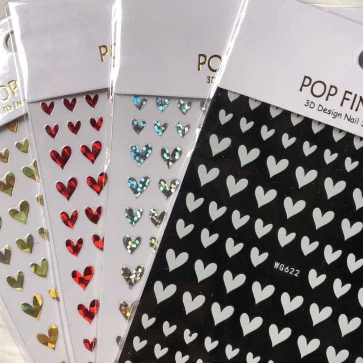 Goedkoopste GUAPÀ® Nagelstickers | Nagel Stickers Hartjes | Nail Art 3D Stickers | Nagelstickers Kinderen | Nagel Stempel | 4 Nagelstickers Velletjes