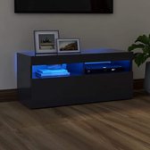 vidaXL Tv-meubel met LED-verlichting 90x35x40 cm grijs