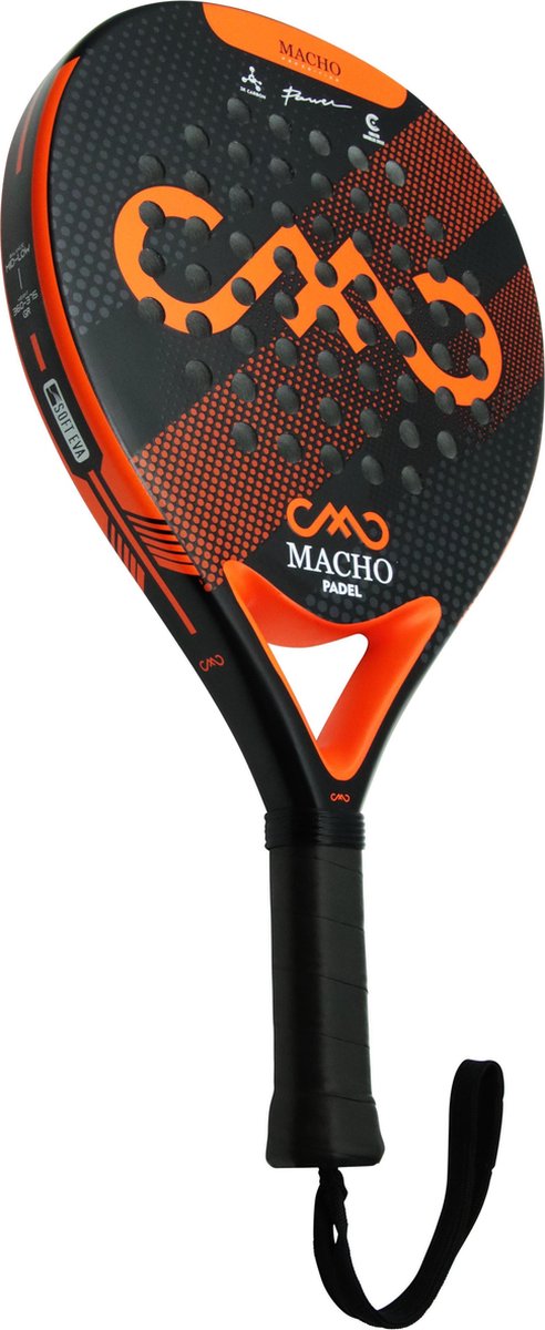 Macho Pro Edition - Padelrackets - Padelgrip - 3K Carbon - Oranje - Macho Padel - Padel racket