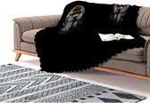 Zethome - Zwart Bankhoes - Sofa cover - 90x180 cm - Chenille Stof - Bank hoes - Bank beschermer - Digital Printed