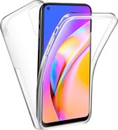 Oppo A74 5G Hoesje en Screenprotector in 1 - Oppo A74 5G Case 360 graden Transparant