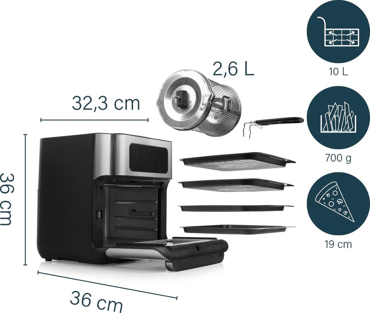 Princess Airfryer Oven 182065 airfryer met 10 liter - afbeelding 2