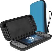 Hoesje Geschikt voor Nintendo Switch OLED Case Hoes Hard Cover Met Koord - Hoes Geschikt voor Nintendo Switch OLED Hoes - Blauw
