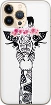 iPhone 13 Pro Max hoesje siliconen - Giraffe | Apple iPhone 13 Pro Max case | TPU backcover transparant