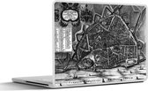 Laptop sticker - 13.3 inch - De historische stadskaart van Nijmegen - zwart wit - 31x22,5cm - Laptopstickers - Laptop skin - Cover