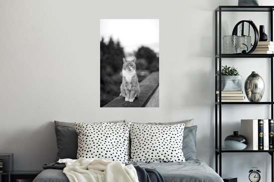 Stickers muraux - Film autocollant - Chat - Balcon - Forêt - Filles - Enfants - Garçons - Kids - 40x60 cm - Film adhésif - Stickers muraux Chambre d'enfant - Papier peint autocollant