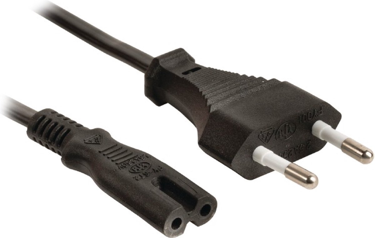 Valueline Cable Straight Euro Male - IEC-320-C7 1.50 m Black