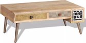 Salontafel met lades massief mangohout 105x55x41 cm